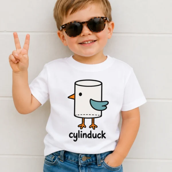 Cylinder Duck Baby Bodysuit, Toddler & Youth Shirt | Cylinduck — toddler shirt mockup cylinder duck baby bodysuit lifestyle scene