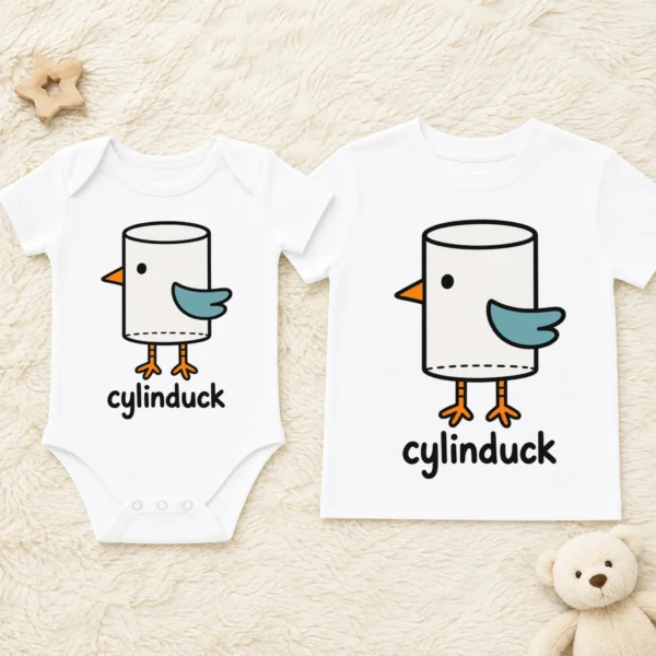 Cylinder Duck Baby Bodysuit, Toddler & Youth Shirt | Cylinduck — baby bodysuit mockup cylinder duck baby bodysuit mockup view