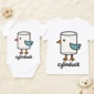 cylinder duck baby bodysuit mockup view