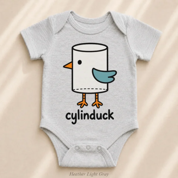 Cylinder Duck Baby Bodysuit, Toddler & Youth Shirt | Cylinduck — alternate product mockup cylinder duck baby bodysuit product detail