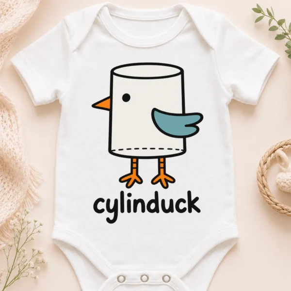 Cylinder Duck Baby Bodysuit, Toddler & Youth Shirt | Cylinduck — baby bodysuit mockup cylinder duck baby bodysuit close-up detail