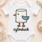 cylinder duck baby bodysuit close-up detail