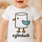 cylinder duck baby bodysuit close-up detail