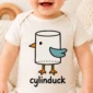 cylinder duck baby bodysuit close-up detail