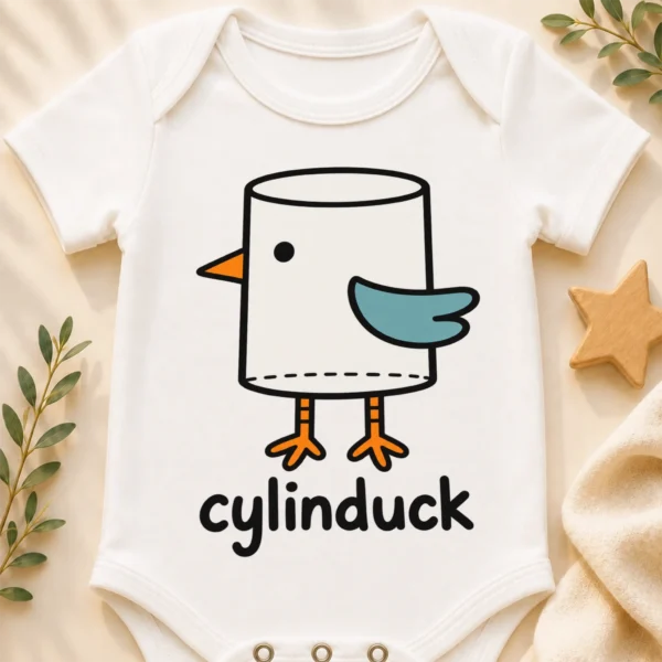 Cylinder Duck Baby Bodysuit, Toddler & Youth Shirt | Cylinduck — baby bodysuit mockup cylinder duck baby bodysuit close-up detail