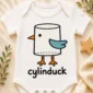 cylinder duck baby bodysuit close-up detail