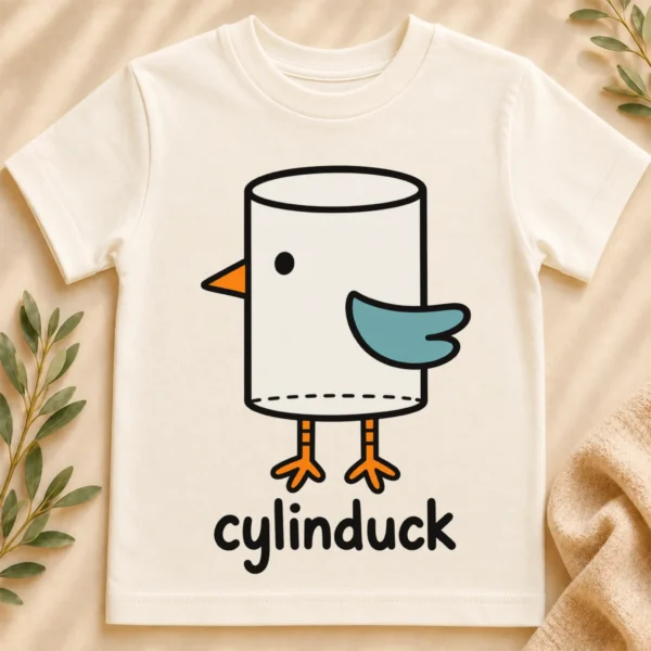 Cylinder Duck Baby Bodysuit, Toddler & Youth Shirt | Cylinduck — toddler shirt mockup cylinder duck baby bodysuit close-up detail
