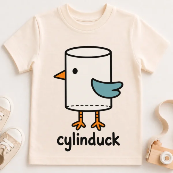 Cylinder Duck Baby Bodysuit, Toddler & Youth Shirt | Cylinduck — toddler shirt mockup cylinder duck baby bodysuit close-up detail