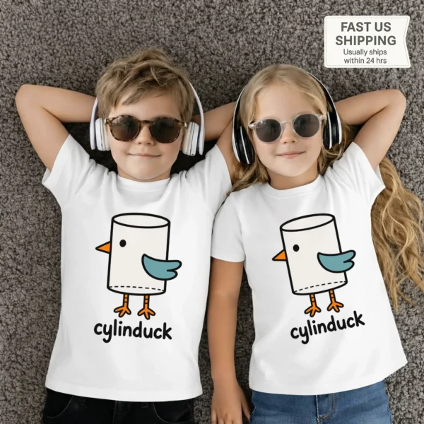 Cylinder Duck Baby Bodysuit, Toddler & Youth Shirt | Cylinduck — toddler shirt mockup cylinder duck baby bodysuit front view