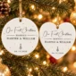 first christmas married ornament with personalized names & date product image close-up detail