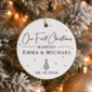 first christmas married ornament with personalized names & date product image product photo