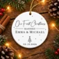 first christmas married ornament with personalized names & date product image product photo