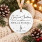 first christmas married ornament with personalized names & date product image product photo