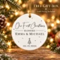 first christmas married ornament with personalized names & date product image product photo