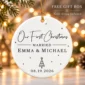 first christmas married ornament with personalized names & date product image product photo