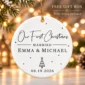first christmas married ornament with personalized names & date product image product photo