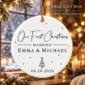 first christmas married ornament with personalized names & date product image product photo
