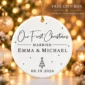 first christmas married ornament with personalized names & date product image product photo