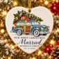 first christmas married ornament with vintage car product image product photo