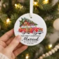 first christmas married ornament with vintage car product image product photo