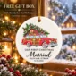 first christmas married ornament with vintage car product image front view