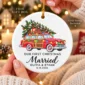first christmas married ornament with vintage car product image product photo