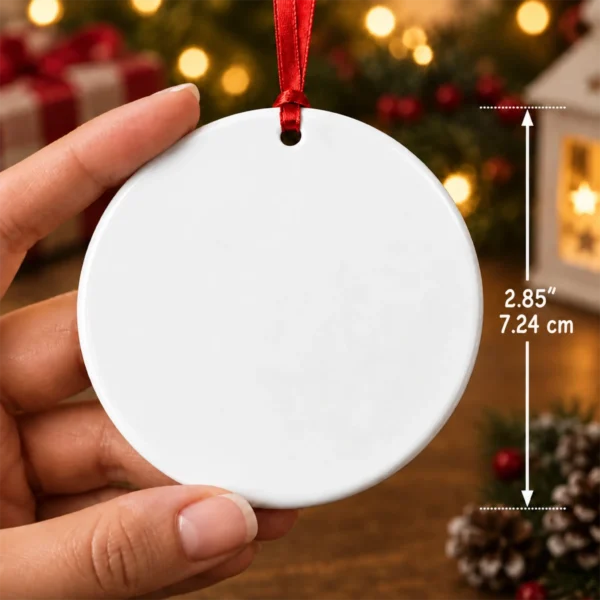First Christmas New Home Ornament with Couple Names and Address — alternate product mockup first christmas new home ornament with couple names and address alternate product mockup