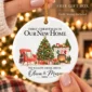 first christmas new home ornament with couple names and address product mockup