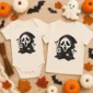 halloween baby bodysuit flat lay view