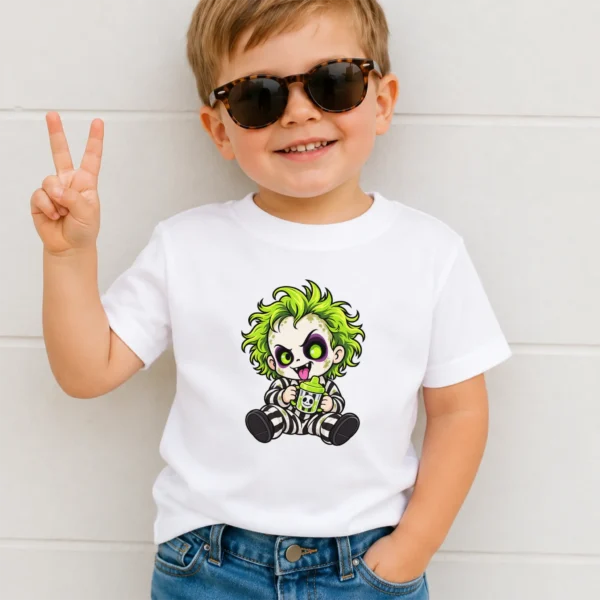 Halloween Striped Ghoul Baby Bodysuit or Toddler Shirt — toddler shirt mockup halloween baby bodysuit product photo
