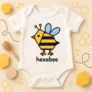 hexagon bee math baby bodysuit