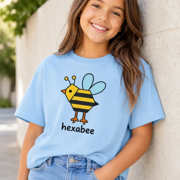 Hexagon Bee Math Baby Bodysuit, Toddler & Youth Shirt | Hexabee — toddler shirt mockup hexagon bee math baby bodysuit product photo