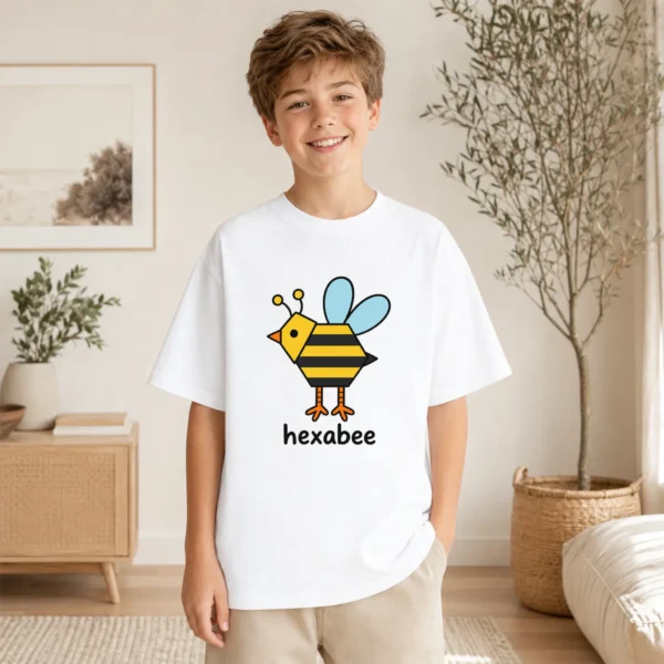 Hexagon Bee Math Baby Bodysuit, Toddler & Youth Shirt | Hexabee — toddler shirt mockup hexagon bee math baby bodysuit product photo