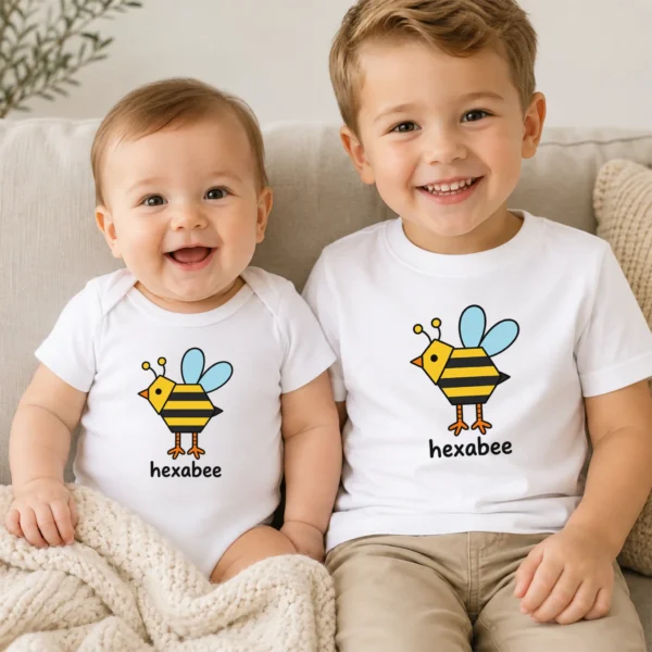 Hexagon Bee Math Baby Bodysuit, Toddler & Youth Shirt | Hexabee — baby bodysuit mockup hexagon bee math baby bodysuit product photo