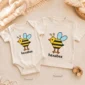 hexagon bee math baby bodysuit product photo