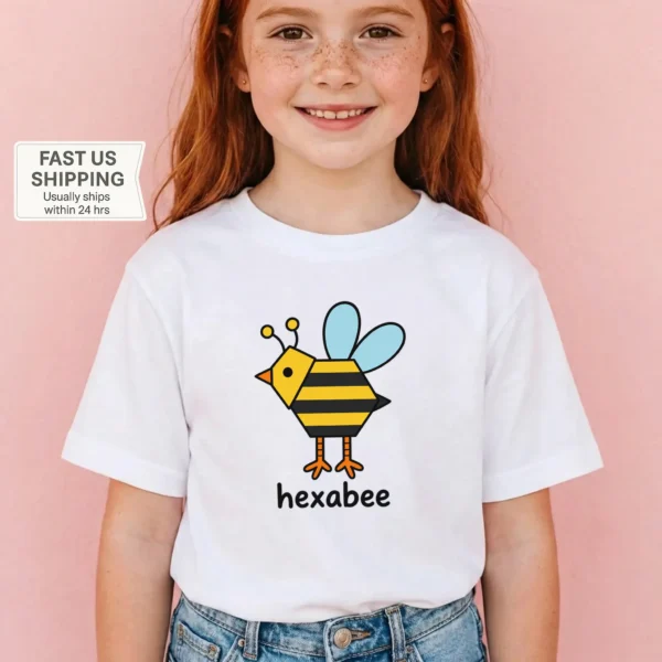 Hexagon Bee Math Baby Bodysuit, Toddler & Youth Shirt | Hexabee — toddler shirt mockup hexagon bee math baby bodysuit styled product photo