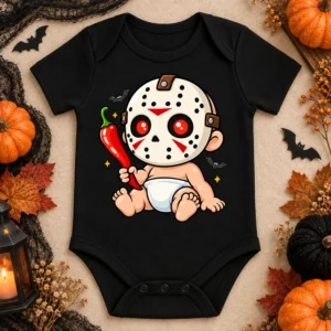 hockey mask baby bodysuit