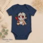 hockey mask baby bodysuit close-up detail