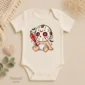 hockey mask baby bodysuit styled product photo