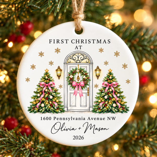 keepsake-first-christmas1 personalized ceramic new home ornament for first christmas couple product image product photo