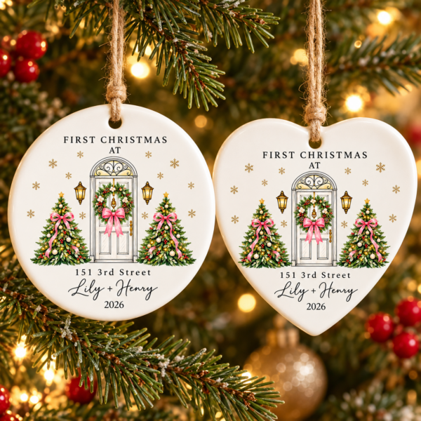 keepsake-first-christmas4 personalized ceramic new home ornament for first christmas couple product image product photo