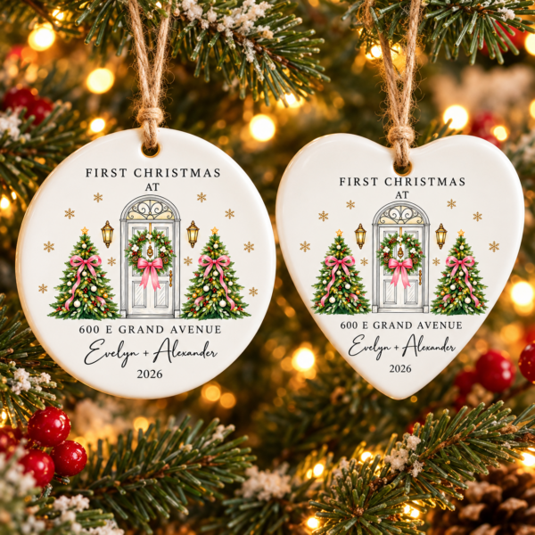 keepsake-first-christmas5 personalized ceramic new home ornament for first christmas couple product image product photo