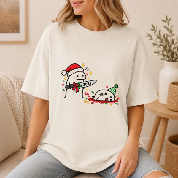 New Year Shirt 2027, Funny Goodbye 2026 Cute New Years Graphic Tee — lifestyle mockup new year shirt 2027 t-shirt lifestyle scene