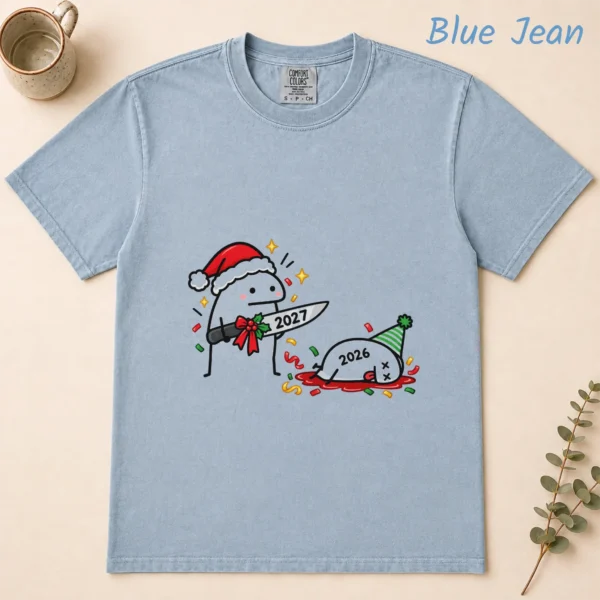 New Year Shirt 2027, Funny Goodbye 2026 Cute New Years Graphic Tee — alternate product mockup new year shirt 2027 t-shirt flat lay view