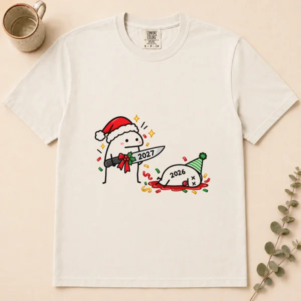 New Year Shirt 2027, Funny Goodbye 2026 Cute New Years Graphic Tee — alternate product mockup new year shirt 2027 t-shirt flat lay view