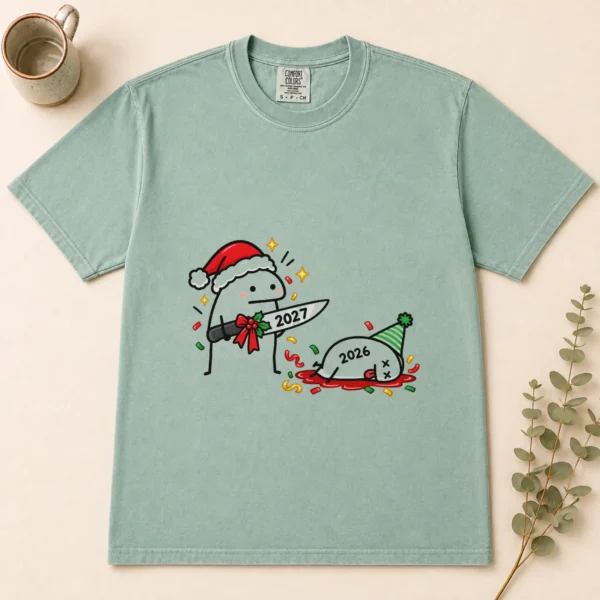 New Year Shirt 2027, Funny Goodbye 2026 Cute New Years Graphic Tee — alternate product mockup new year shirt 2027 t-shirt flat lay view