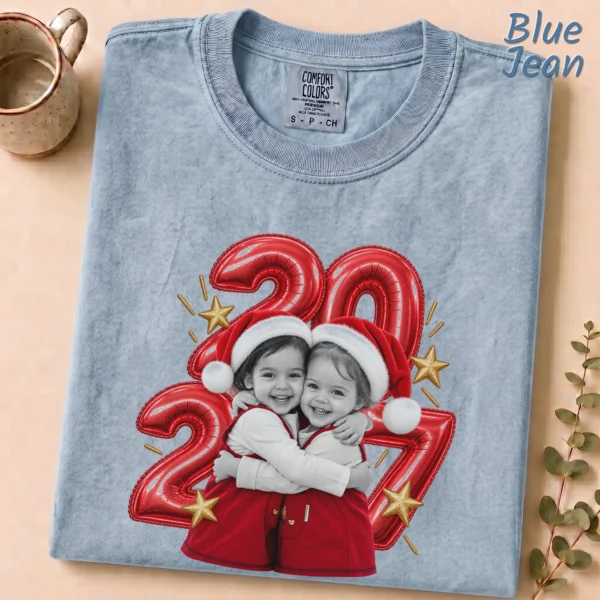 New Year's 2027 Adult Shirt, Embracing Children — alternate product mockup new year's 2027 adult shirt t-shirt alternate angle