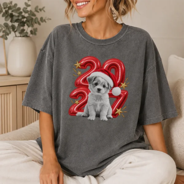 New Year's 2027 Adult Shirt, Embracing Children — lifestyle mockup new year's 2027 adult shirt t-shirt lifestyle scene