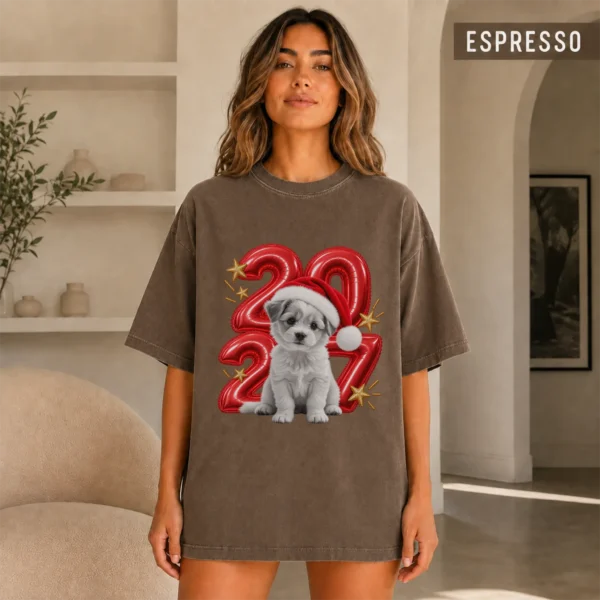New Year's 2027 Adult Shirt, Embracing Children — alternate product mockup new year's 2027 adult shirt t-shirt color options