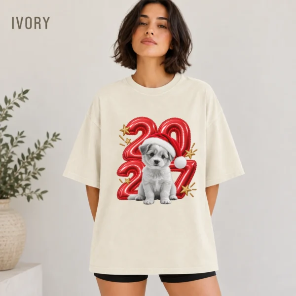 New Year's 2027 Adult Shirt, Embracing Children — alternate product mockup new year's 2027 adult shirt t-shirt color options
